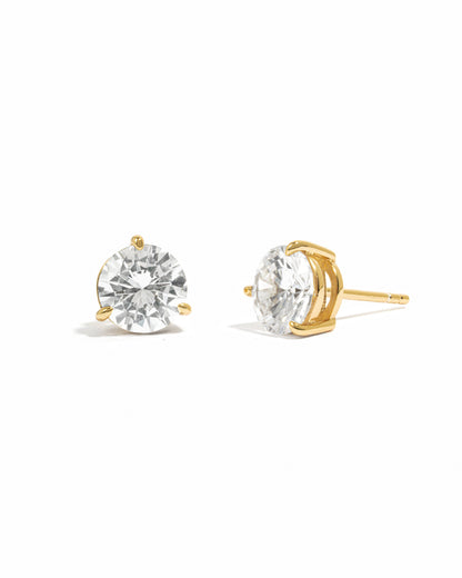 7.5mm Round Solitaire Stud Earrings