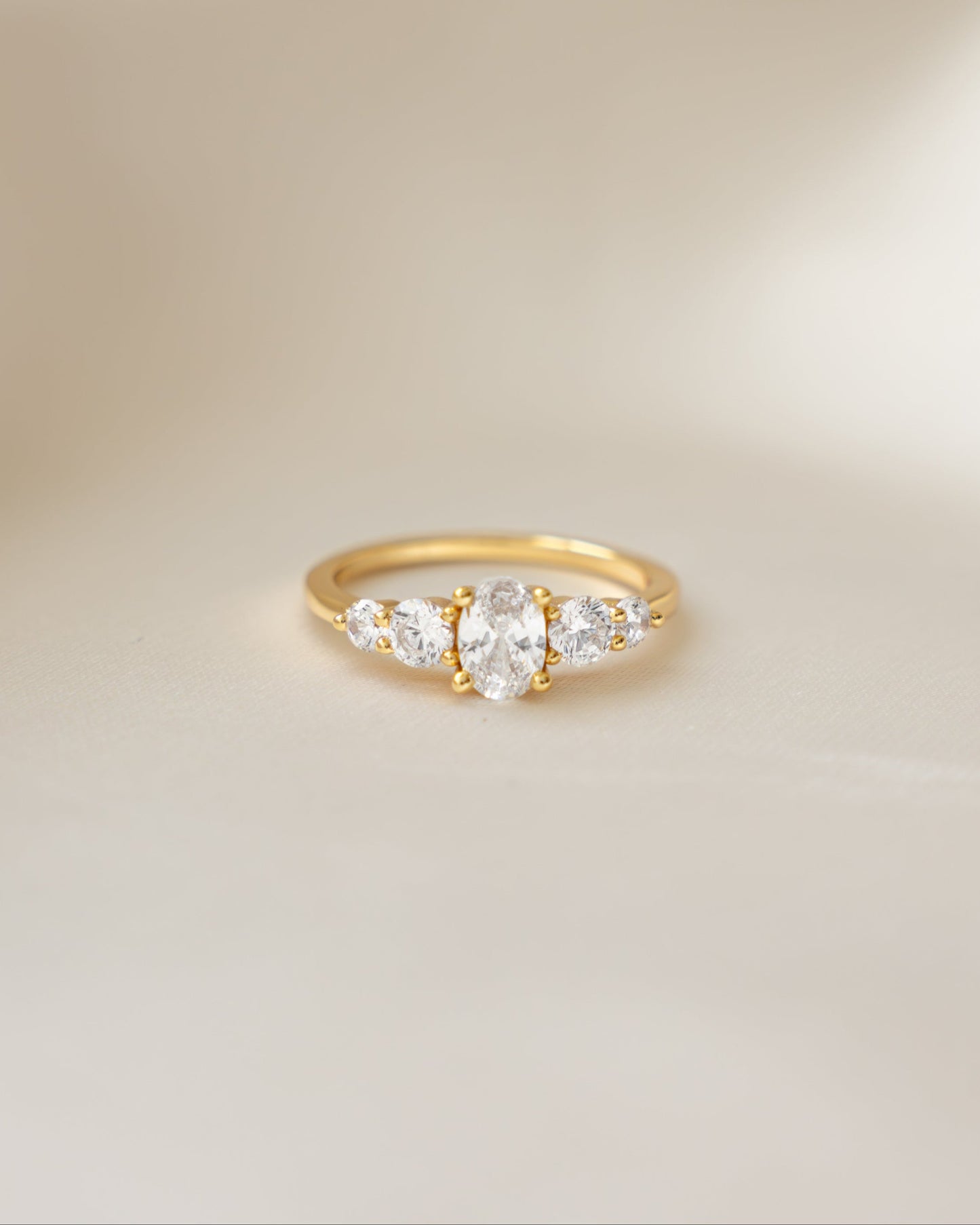 Oval Cluster Ring