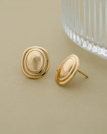 Oval Statement Stud Earrings