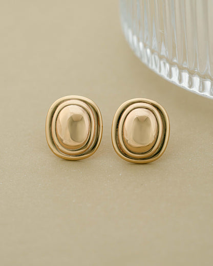 Oval Statement Stud Earrings