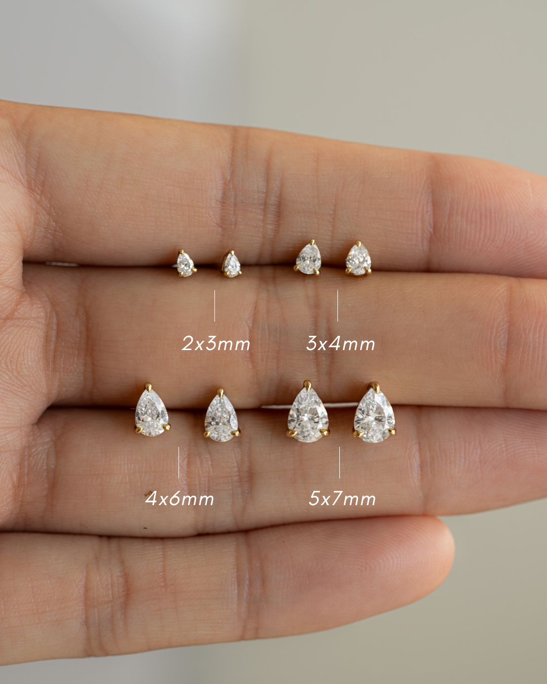 4x6mm Pear Studs