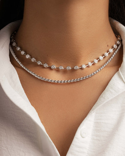 Icon Bezel Tennis Necklace