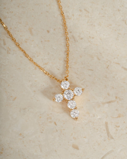 Small Studded Cross Necklace