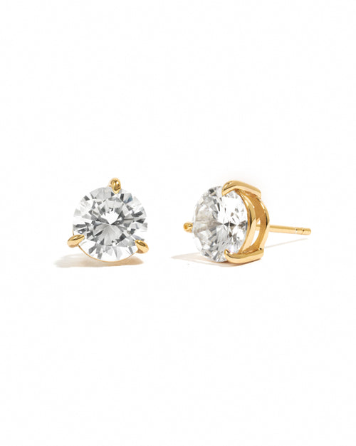 8mm Round Solitaire Stud Earrings