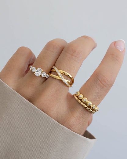 Oval Cluster Ring