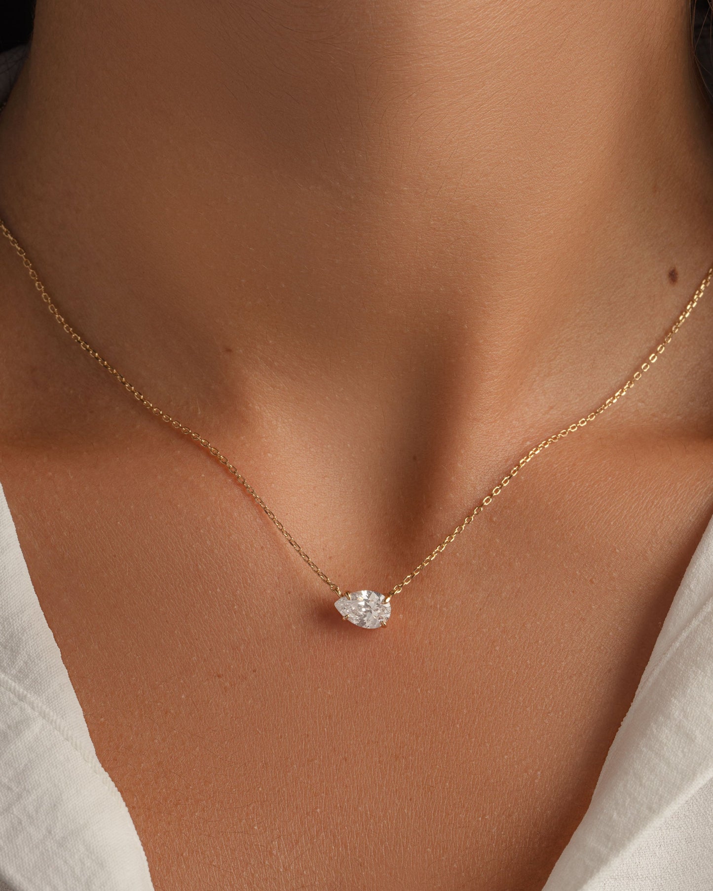 Sideways Pear Necklace
