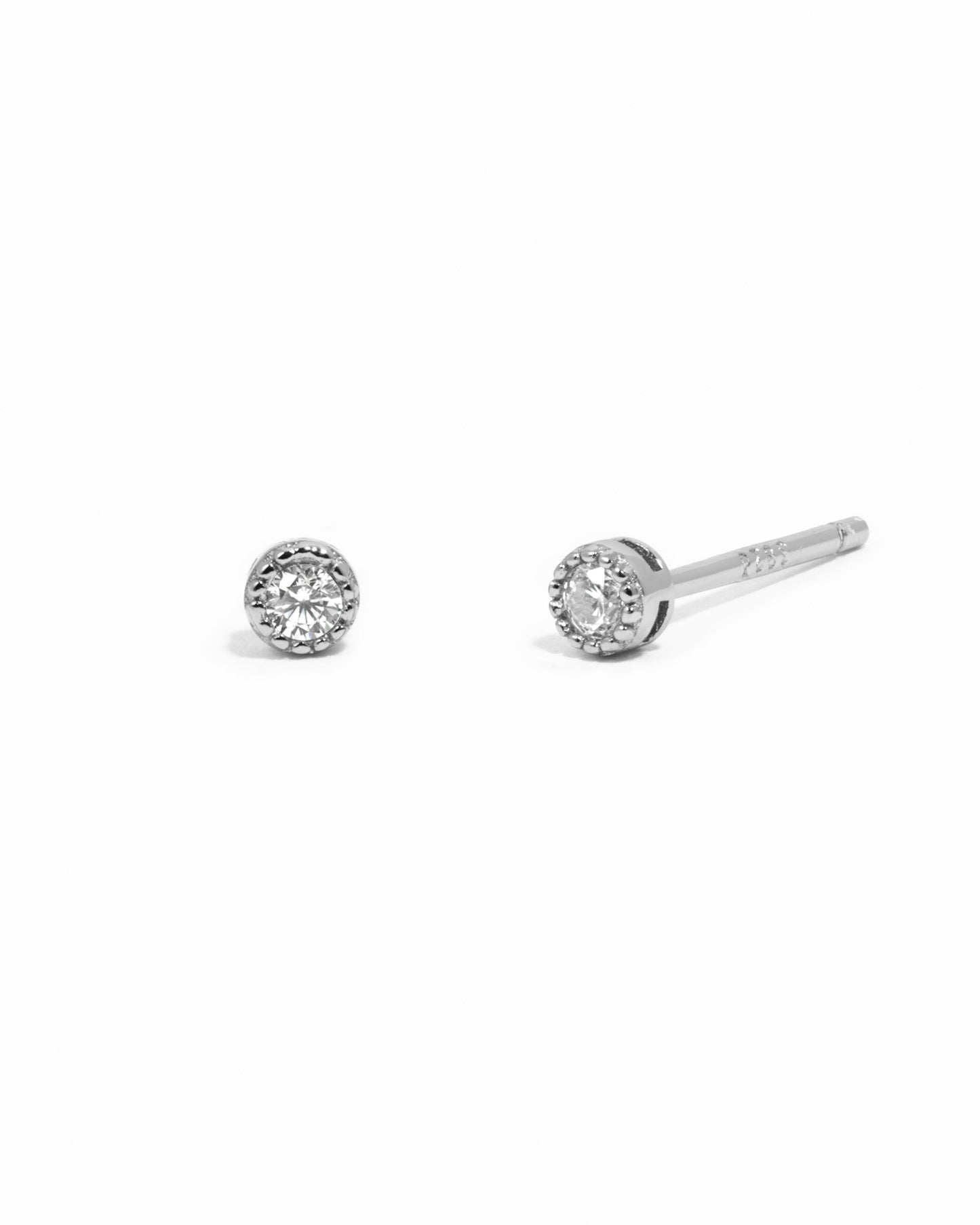 2.5mm Diamond Stud Earrings