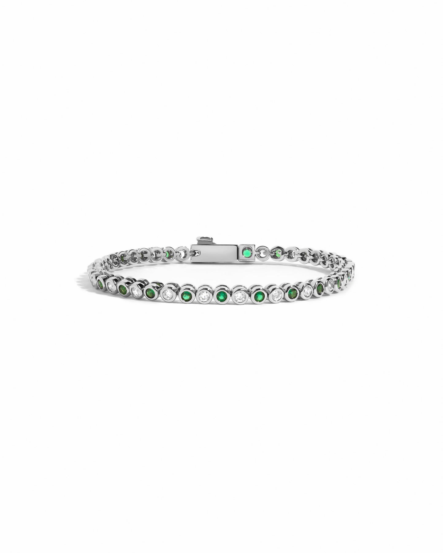 Charlie Emerald & CZ Tennis Bracelet