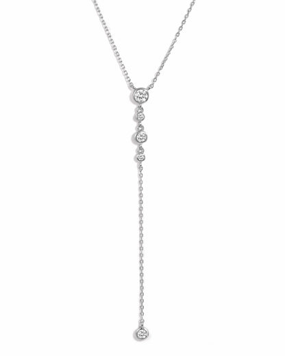 Bezel Lariat Necklace