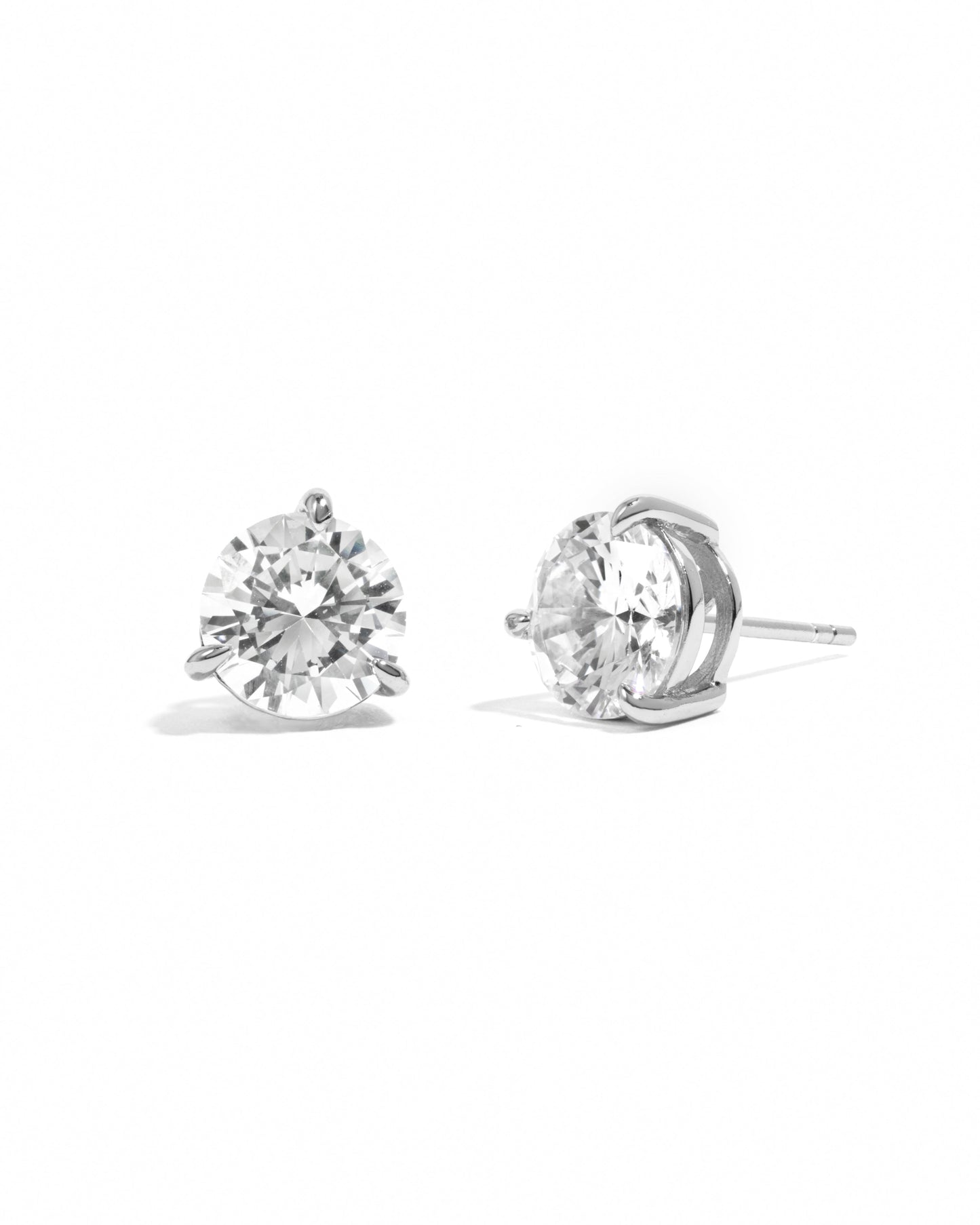 8mm Round Solitaire Stud Earrings