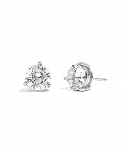 8mm Round Solitaire Stud Earrings