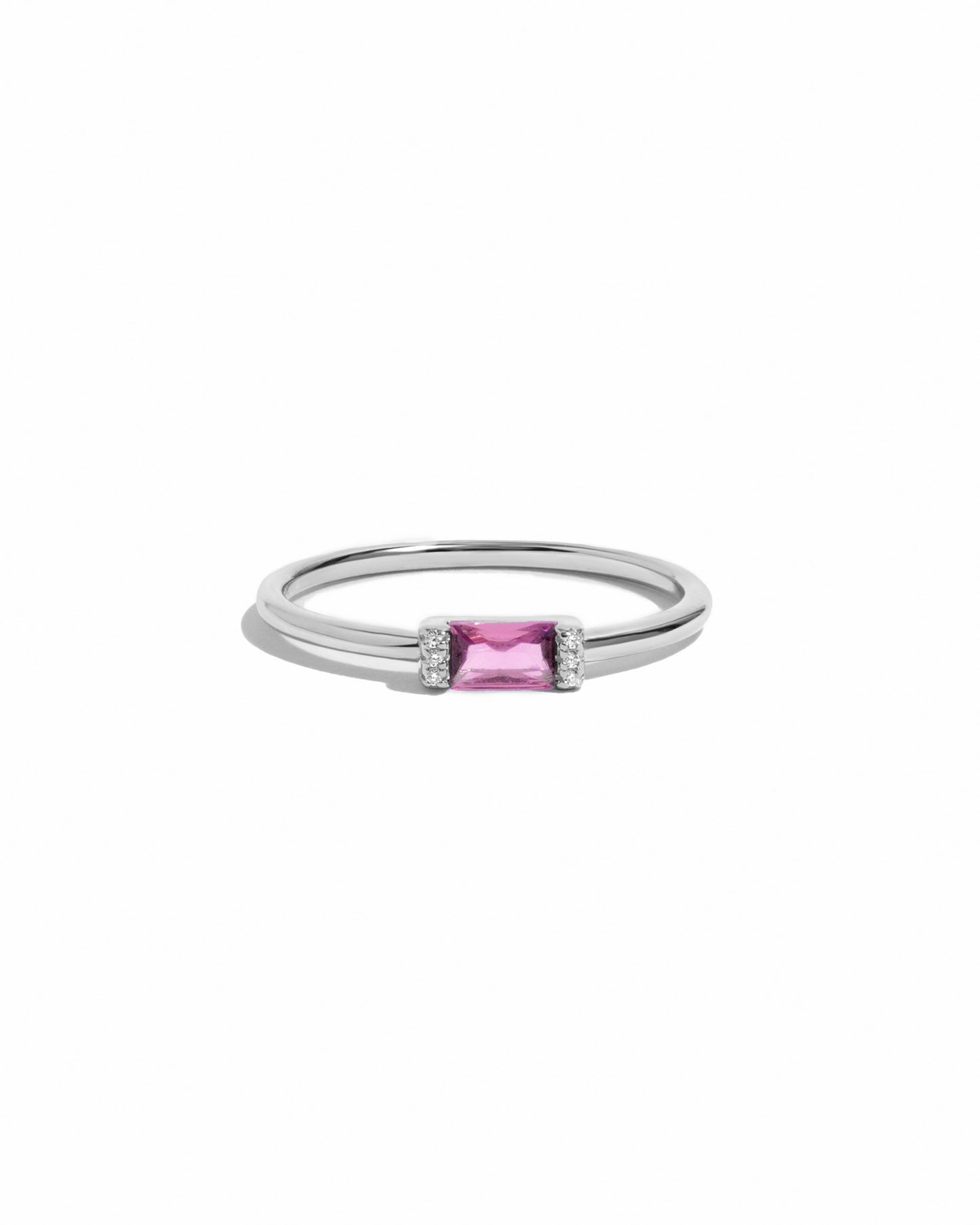 Rose Simple Baguette Ring