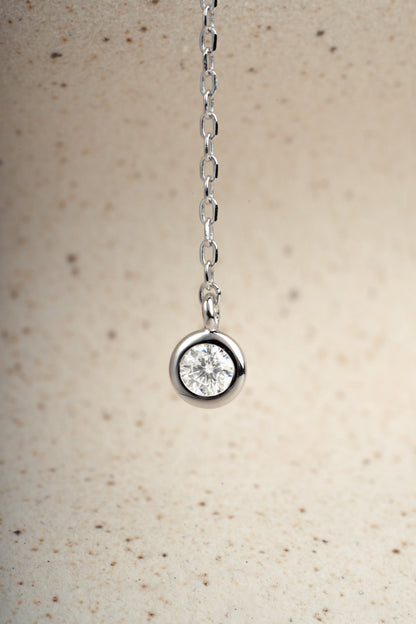 Bezel Lariat Necklace