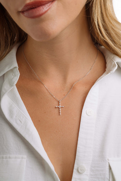 Marquise Cut Cross Necklace