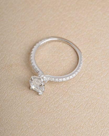 Oval Pave Band Engagement Ring