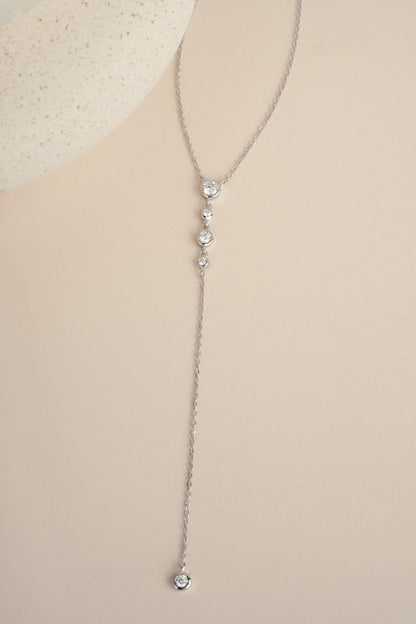 Bezel Lariat Necklace