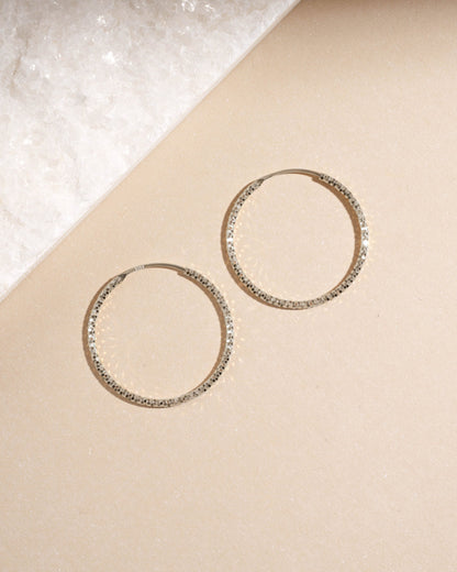 32mm Diamond Cut Hoops
