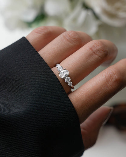 Oval Cluster Ring
