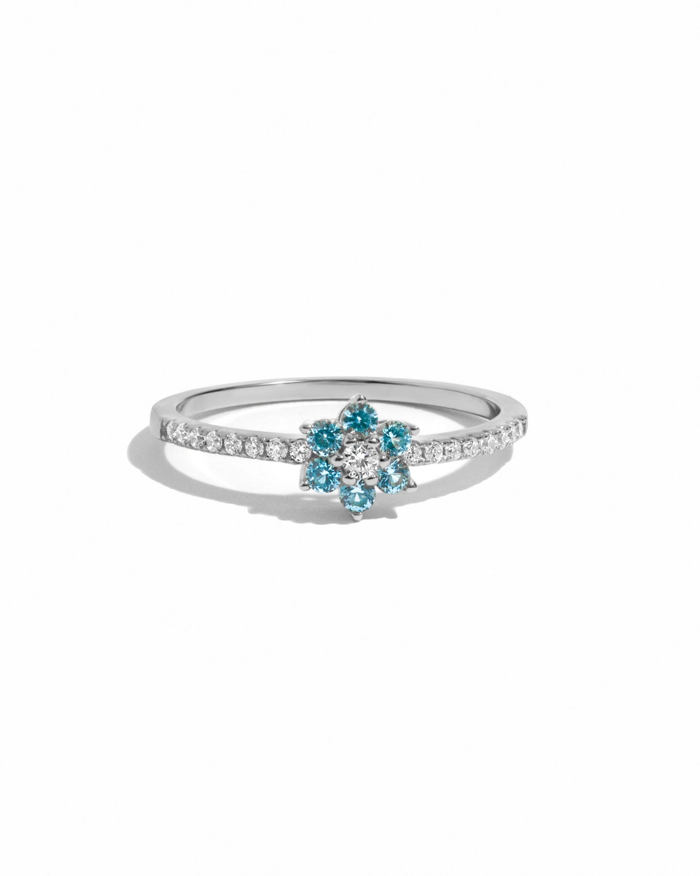 Aquamarine Flower Ring