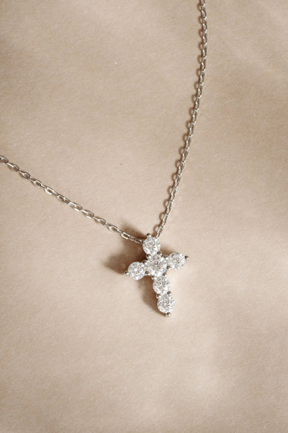 Small Studded Cross Necklace