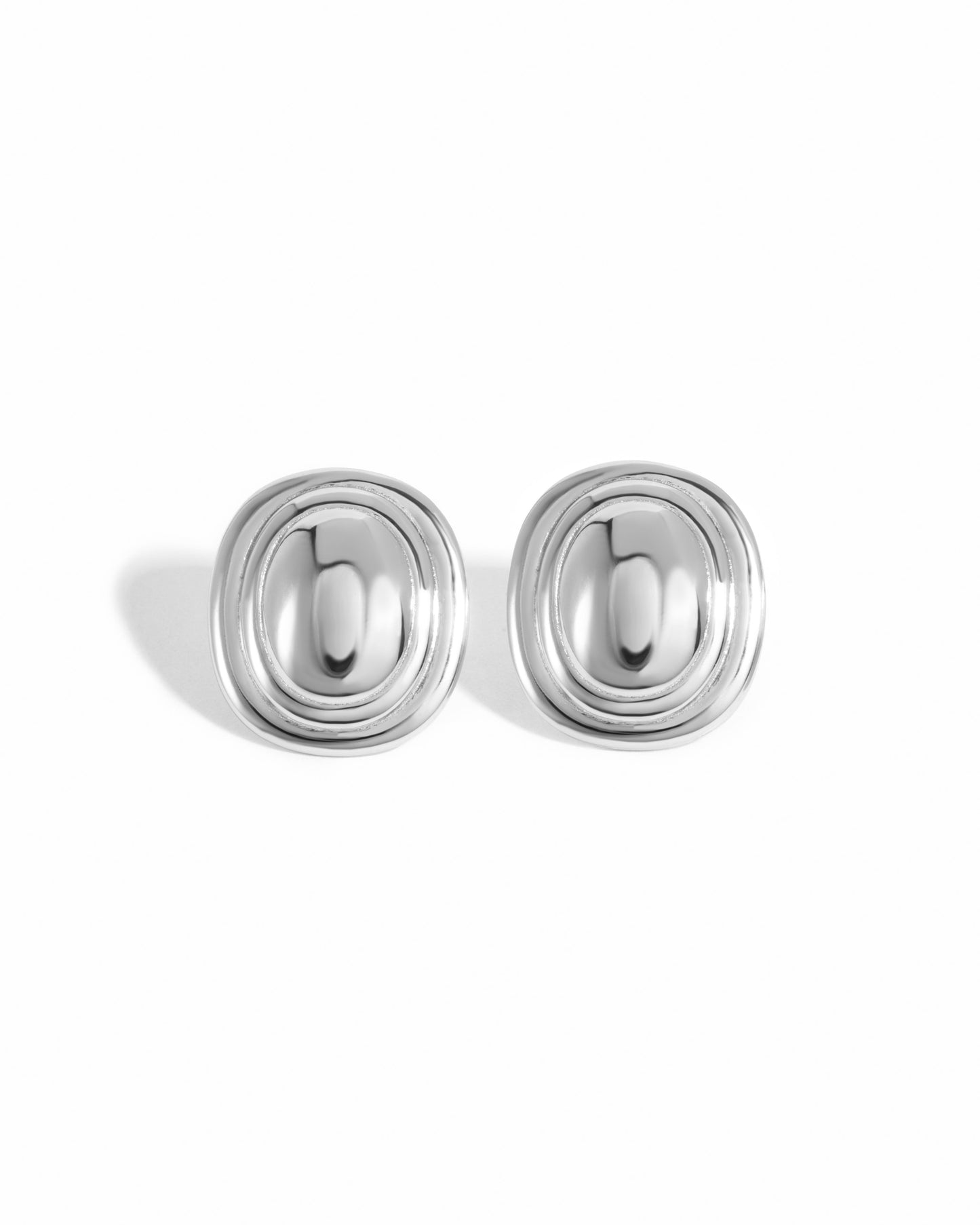 Oval Statement Stud Earrings