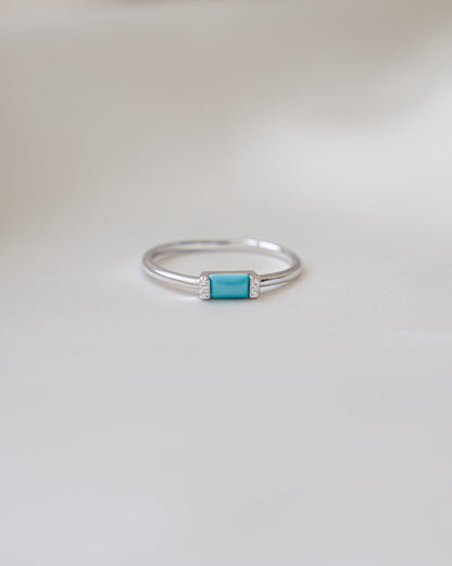 Turquoise Simple Baguette Ring