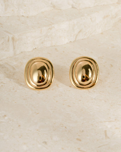 Oval Statement Stud Earrings