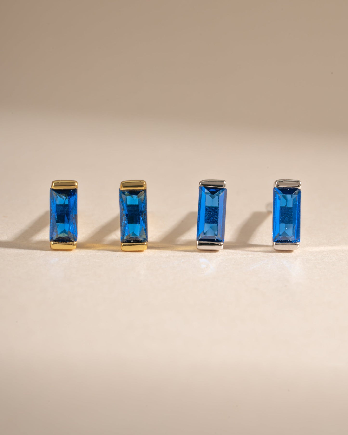 Sapphire Baguette Stud Earrings