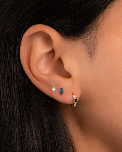 Sapphire Baguette Stud Earrings