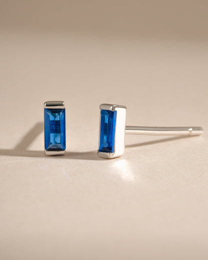 Sapphire Baguette Stud Earrings