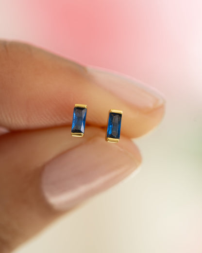Sapphire Baguette Stud Earrings