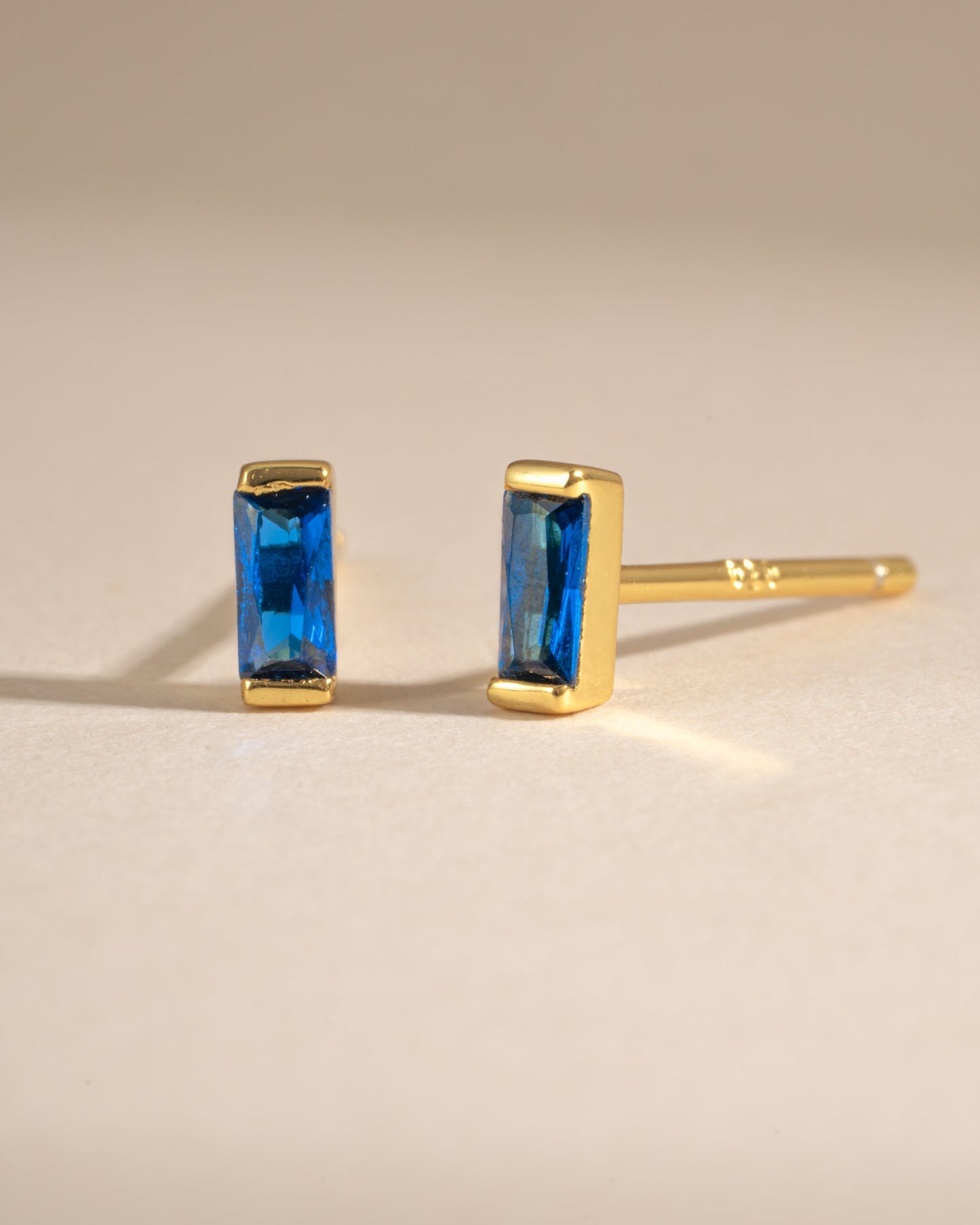 Sapphire Baguette Stud Earrings