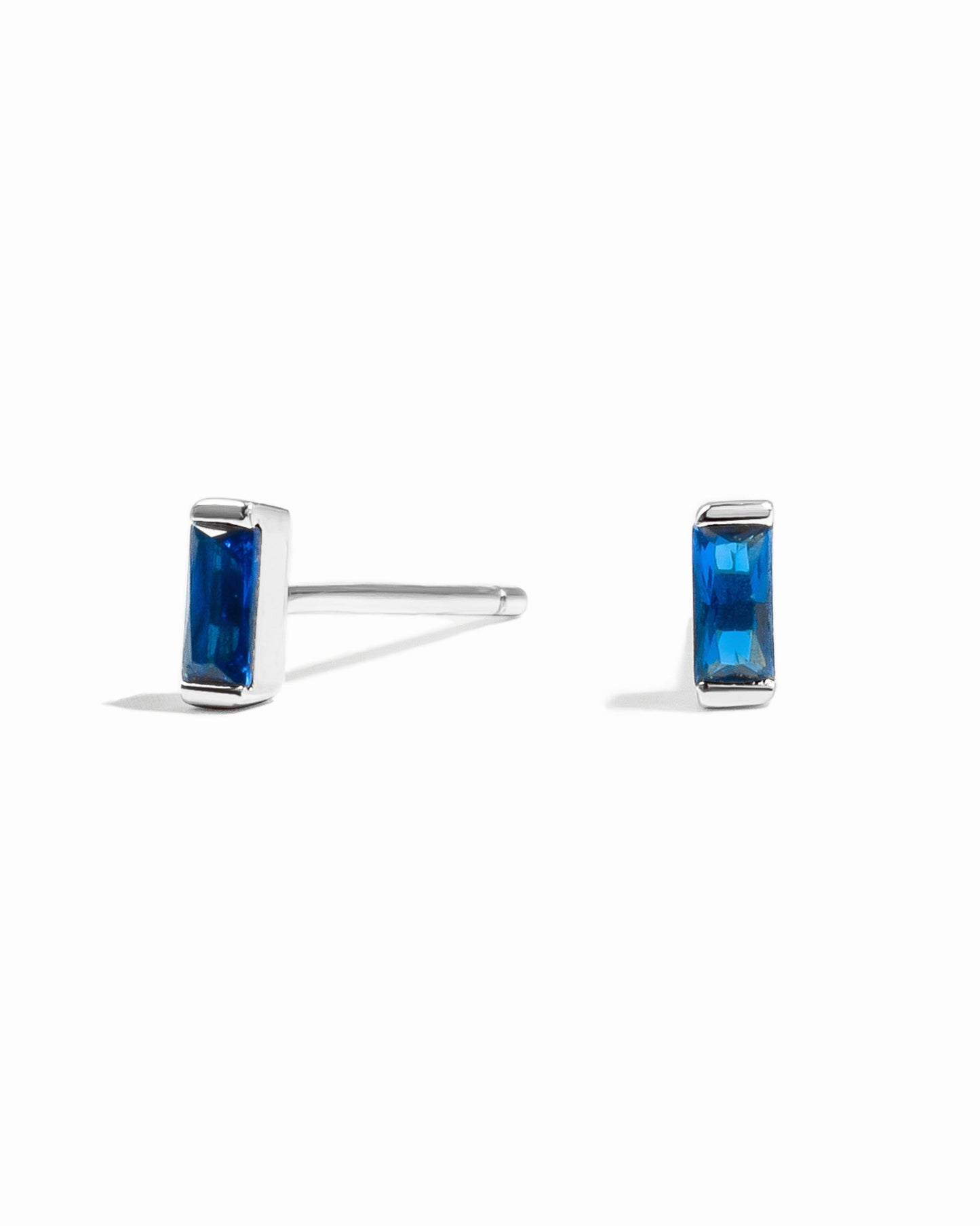 Sapphire Baguette Stud Earrings