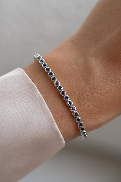 Sapphire Bezel Tennis Bracelet