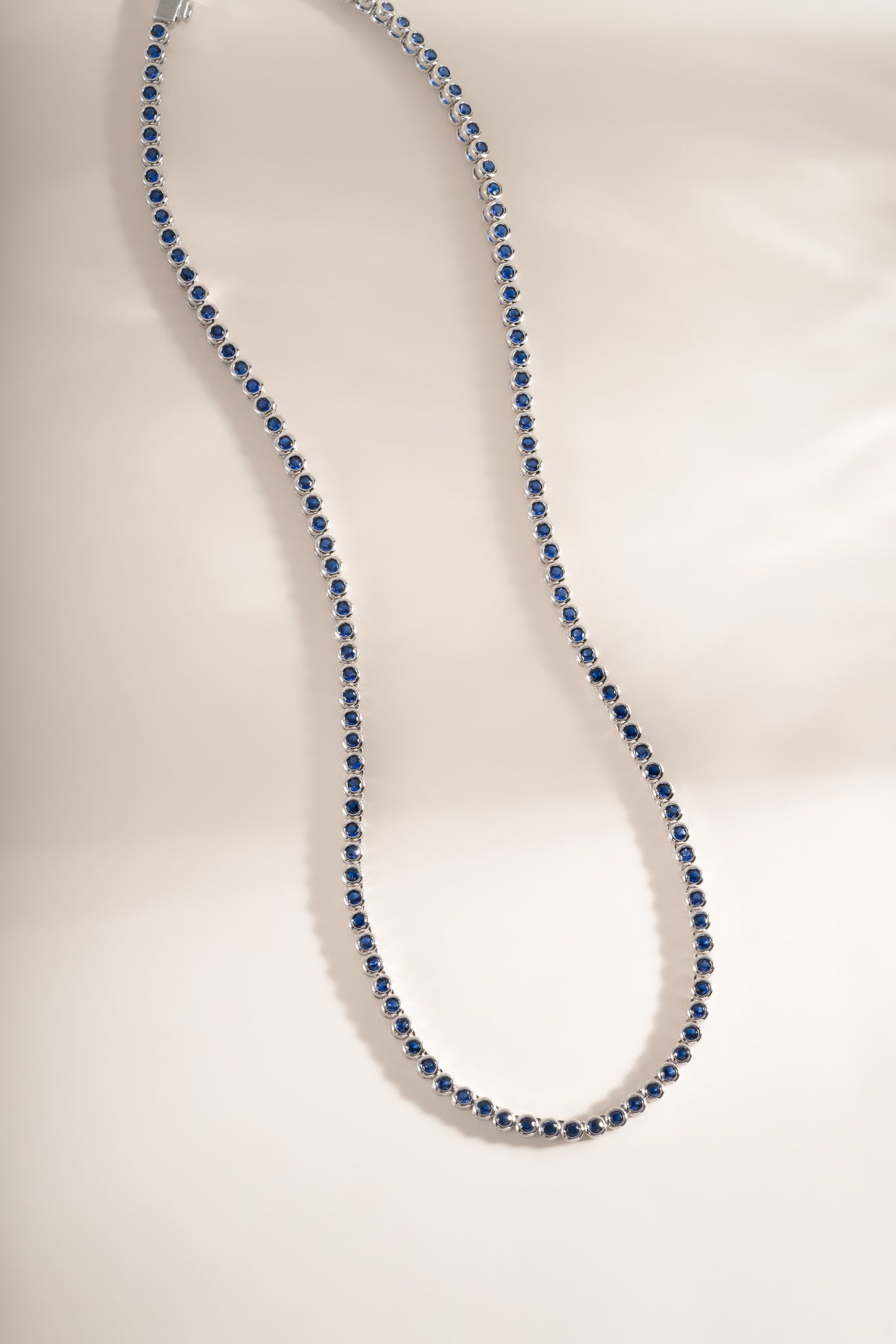 Sapphire Bezel Tennis Necklace