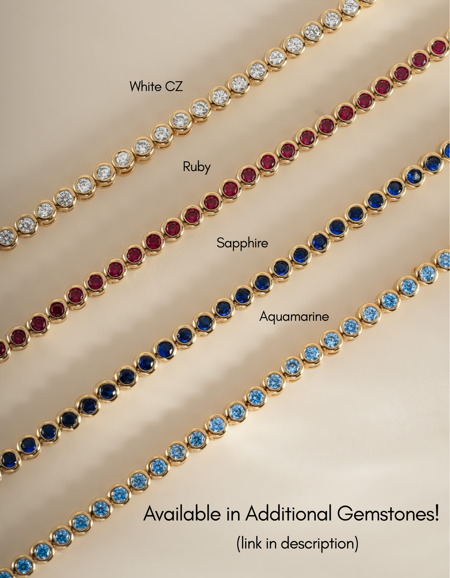 Sapphire Bezel Tennis Necklace