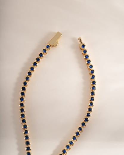 Sapphire Bezel Tennis Necklace