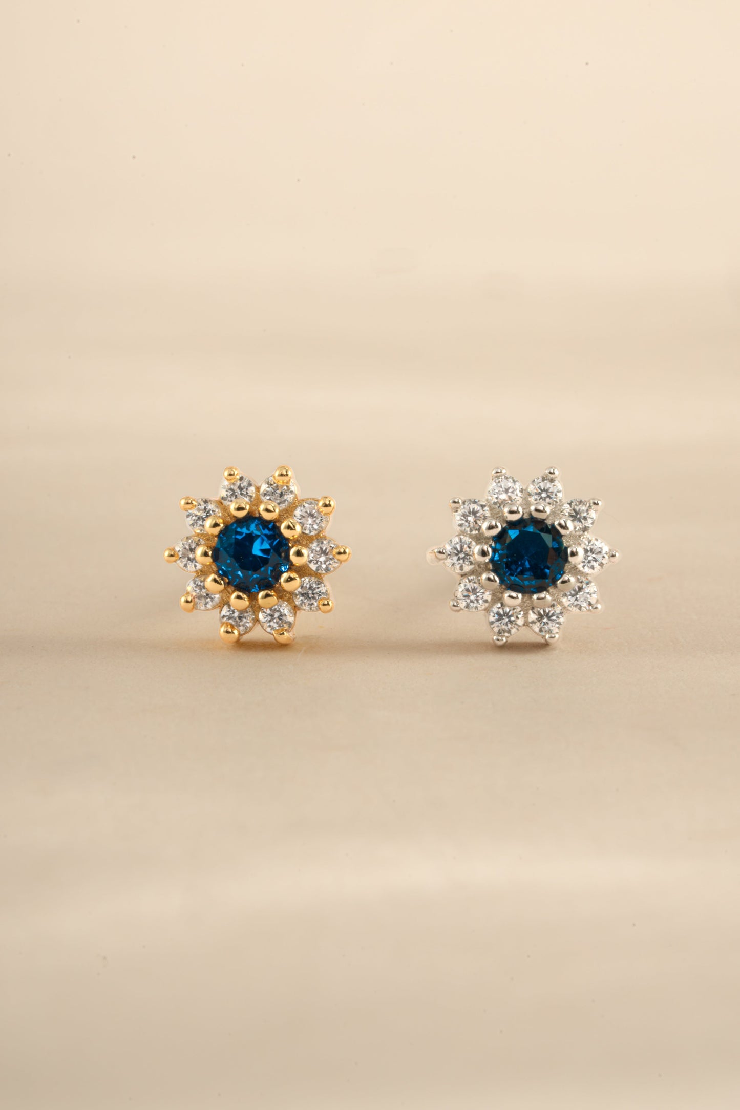 Sapphire Dainty Flower Studs