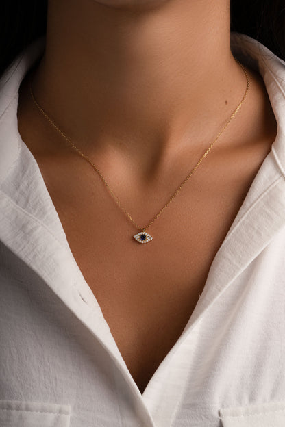 Sapphire Evil Eye Necklace