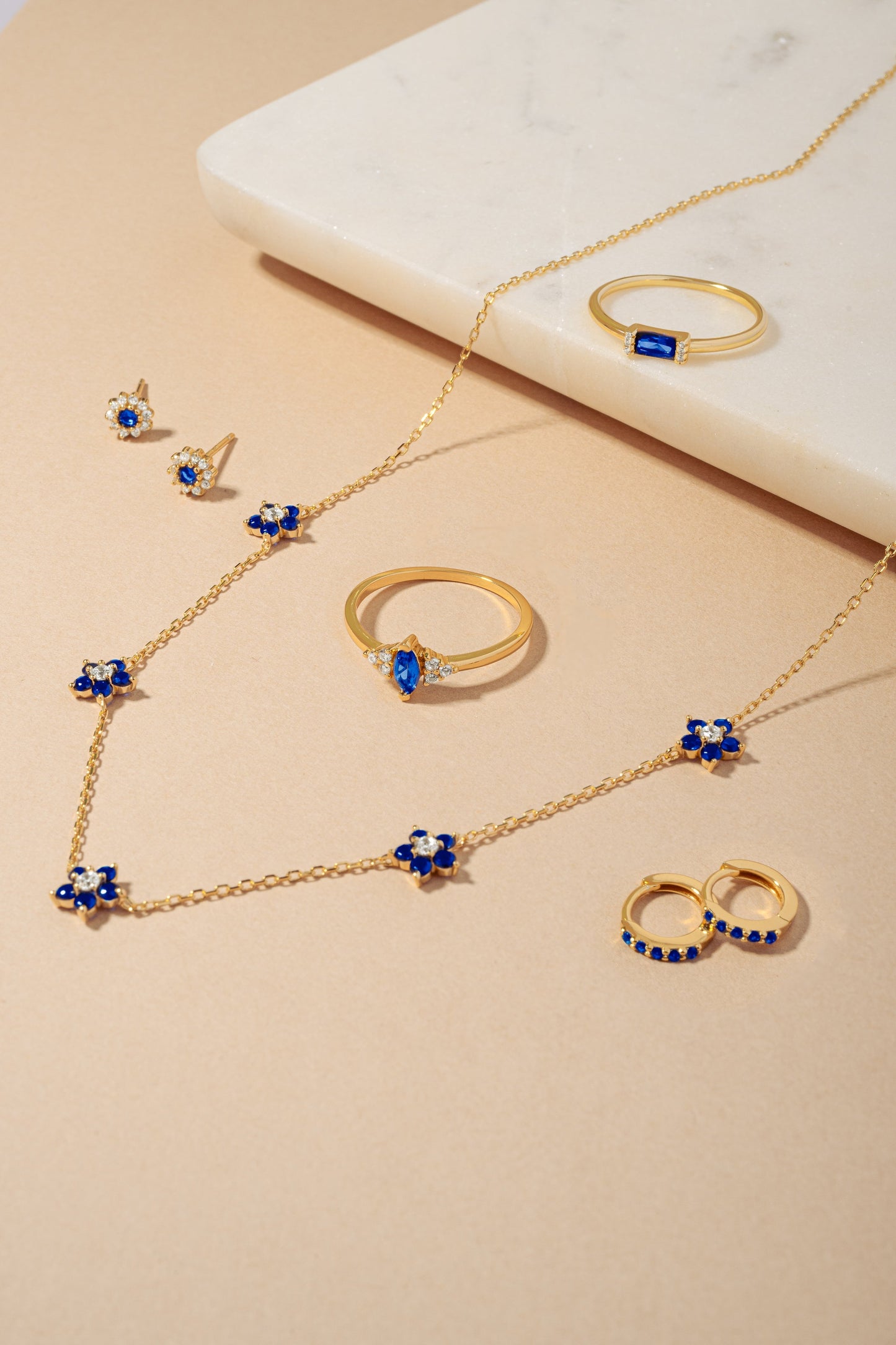 Sapphire Flower Necklace