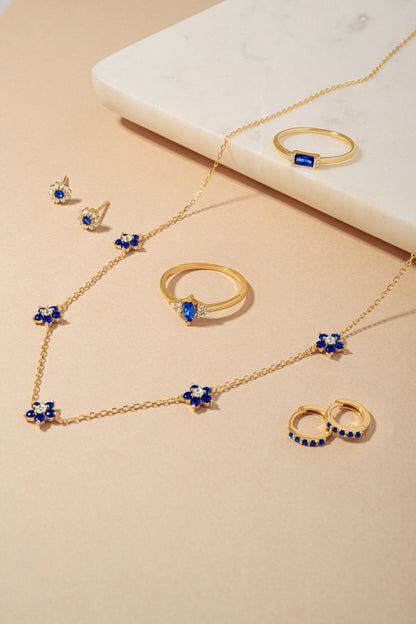 Sapphire Flower Necklace
