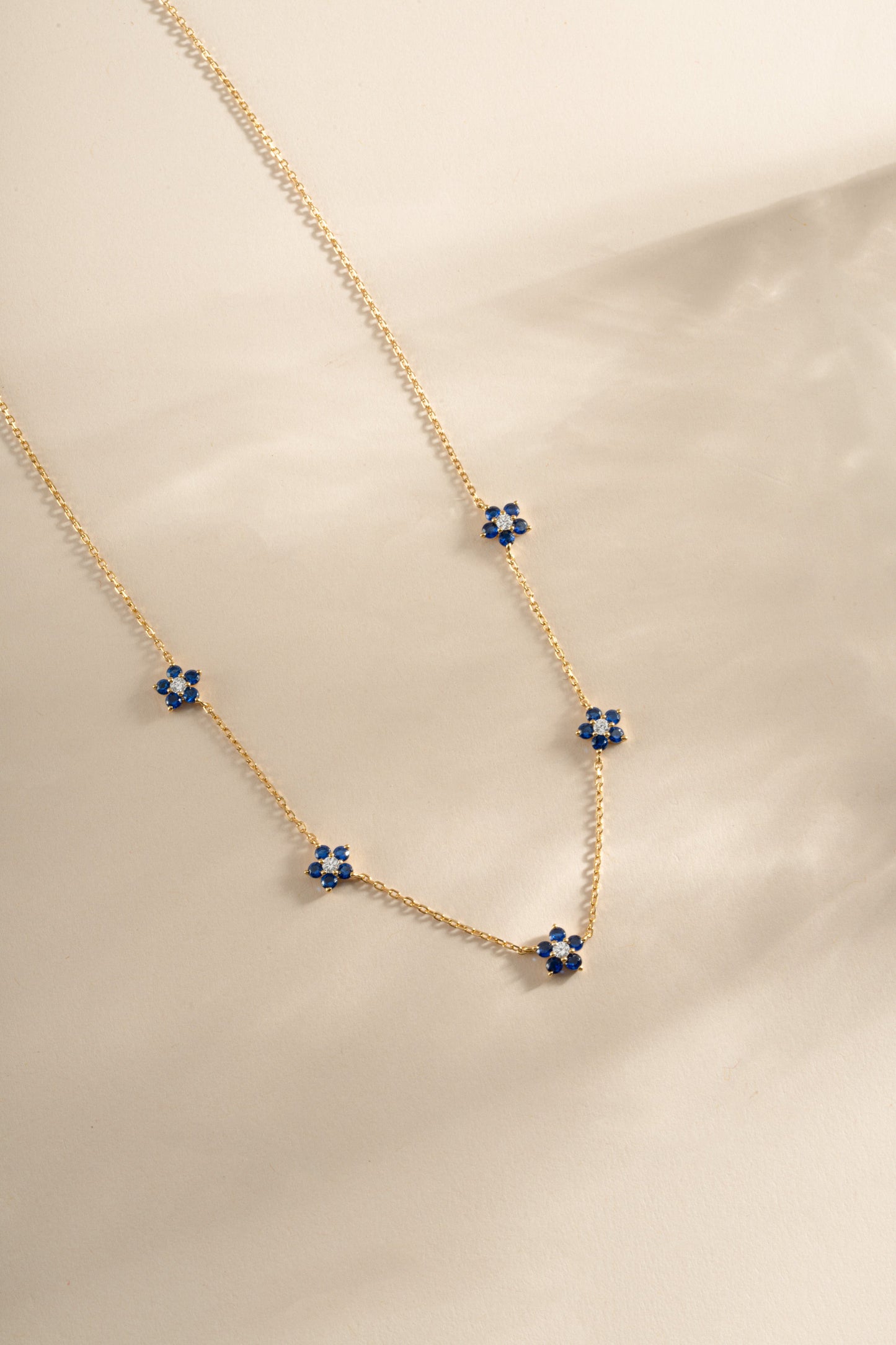 Sapphire Flower Necklace