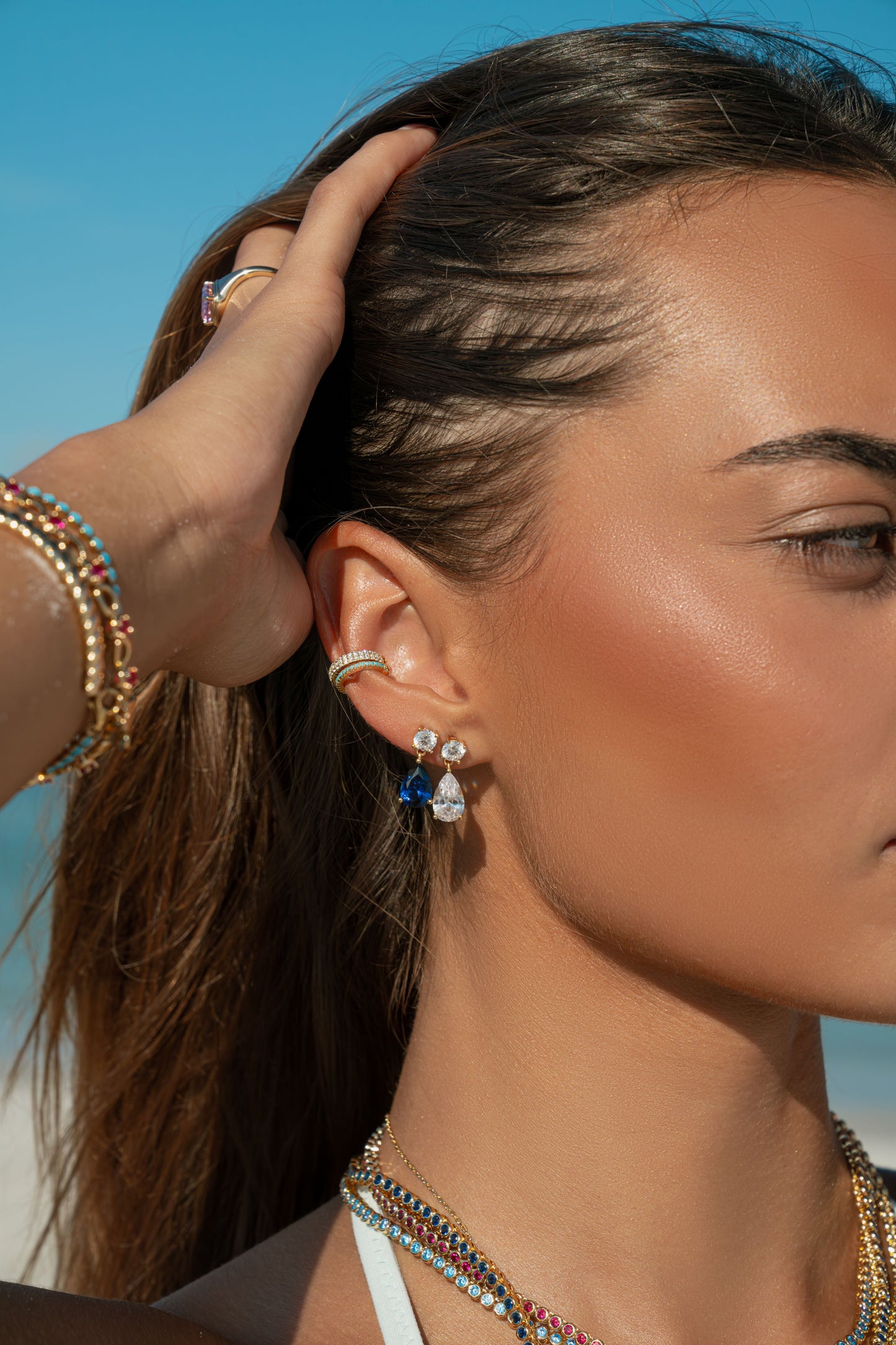 Camille Sapphire Pear Drop Earrings