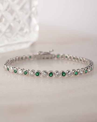 Charlie Emerald & CZ Tennis Bracelet