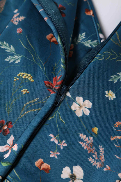 Lily Teal Ditsy Floral Off Shoulder Dress