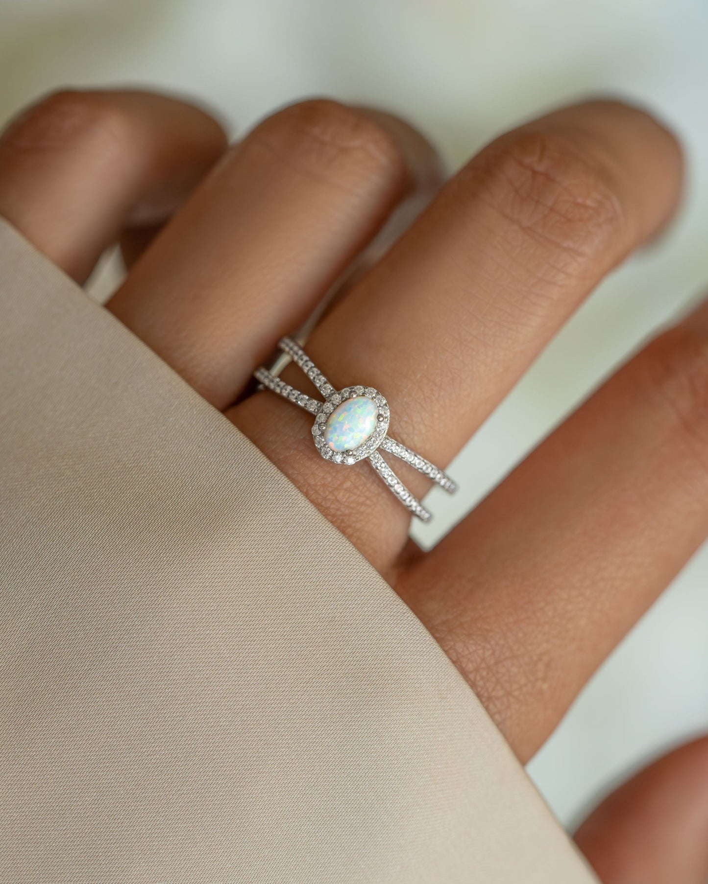 Split Shank Opal Ring