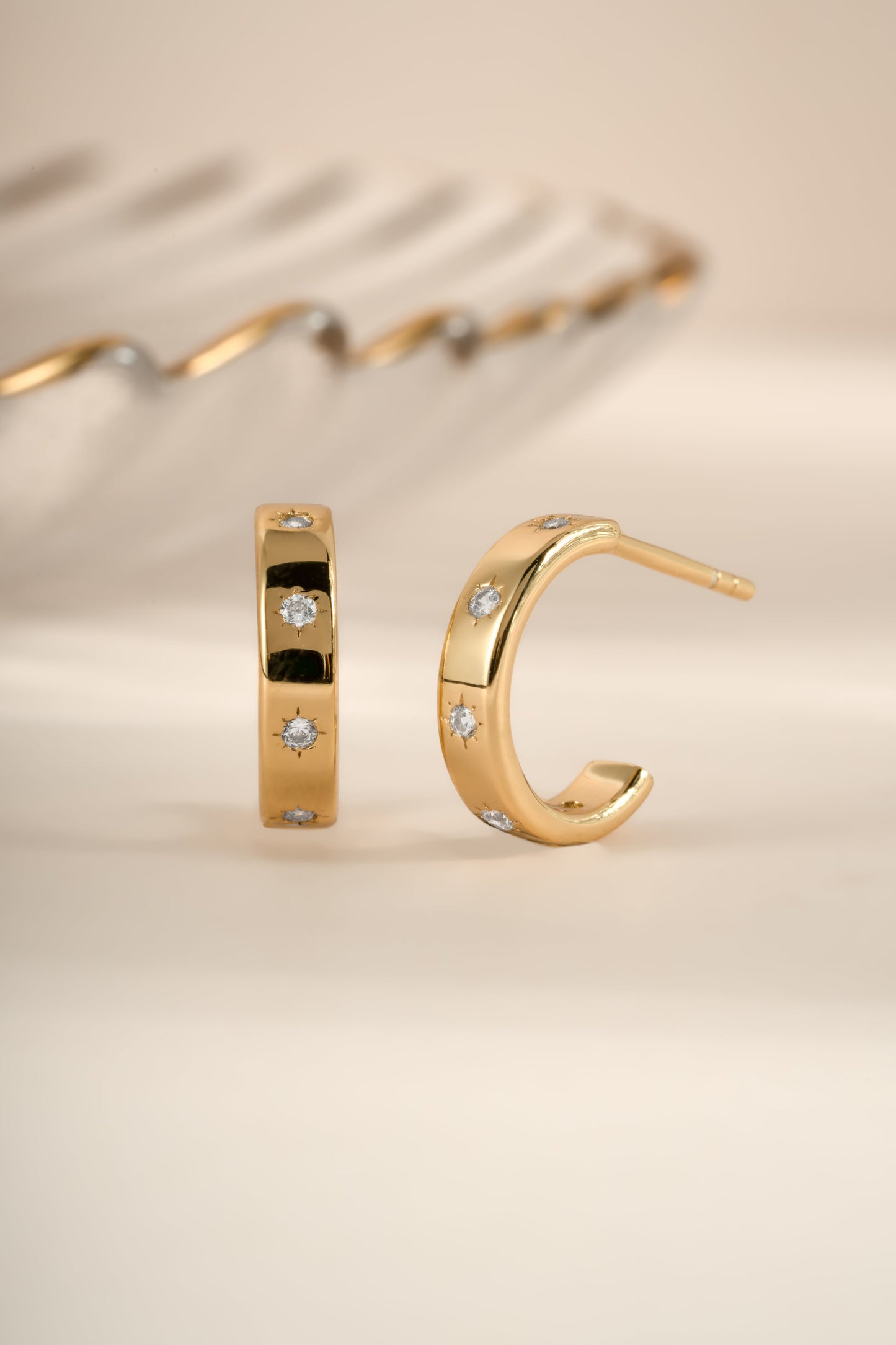 Star Studded Hoop Earrings