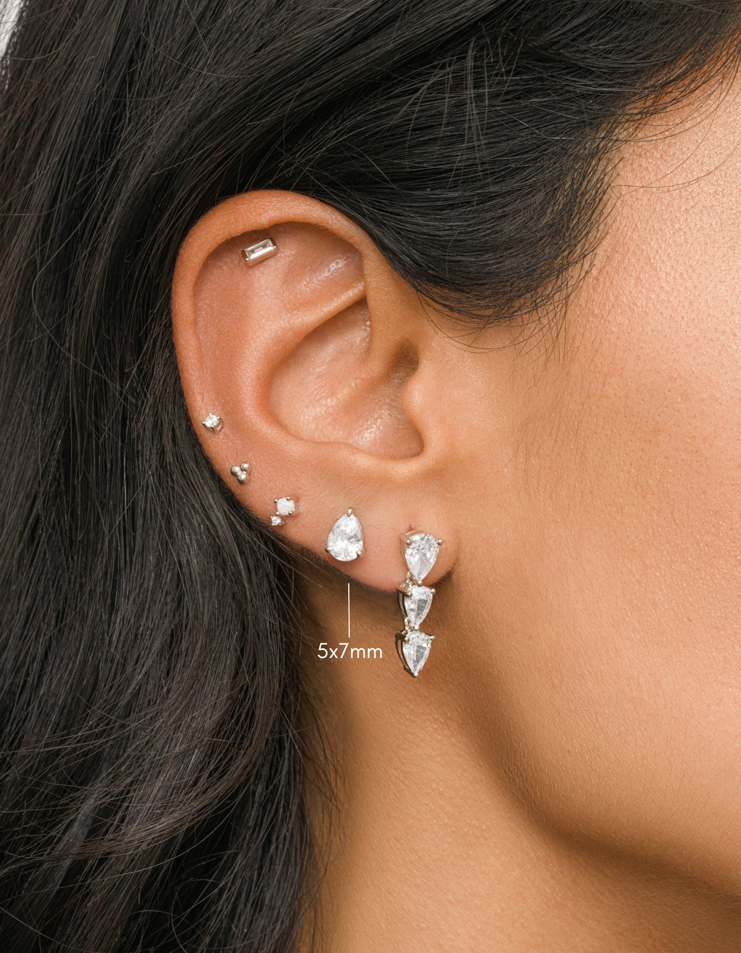 5x7mm Pear Studs
