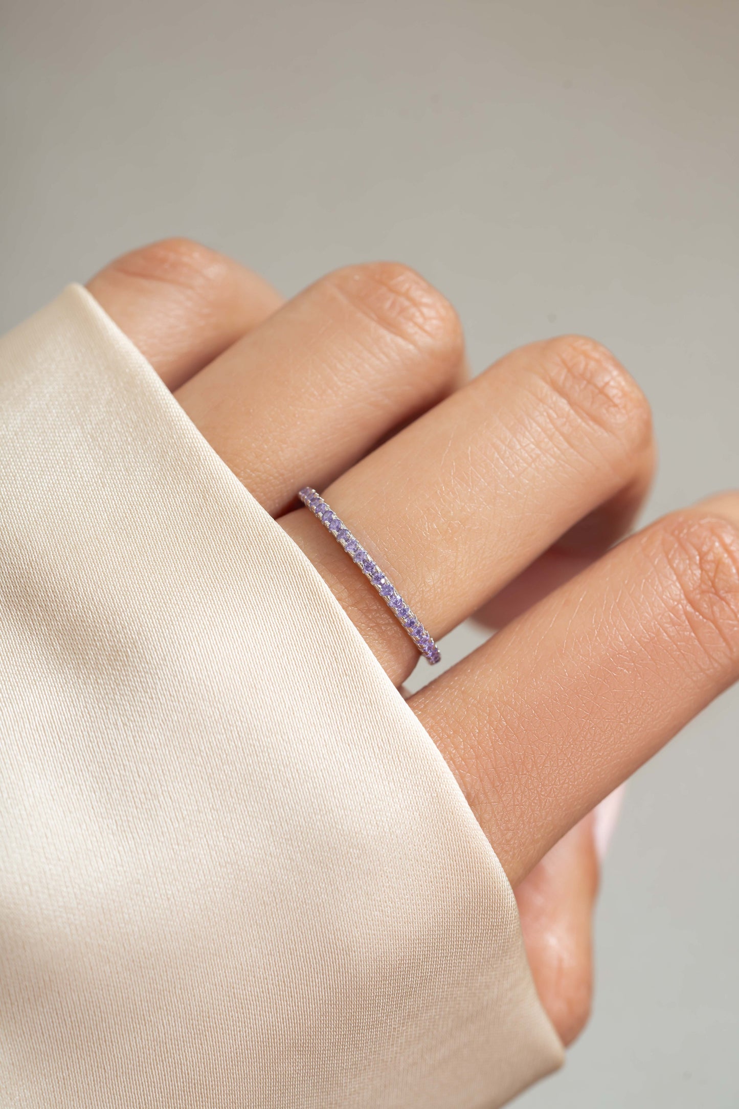 Amethyst Birthstone Eternity Ring