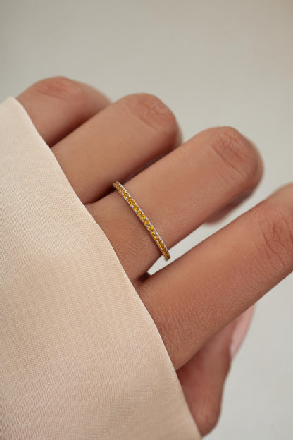 Citrine Birthstone Eternity Rings